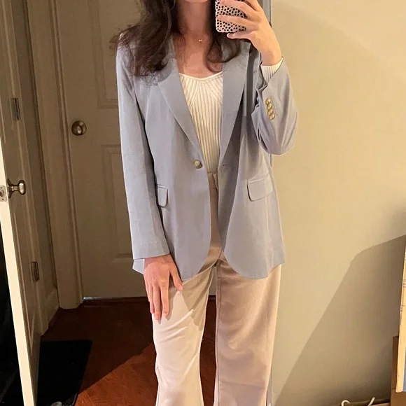 Madewell The Larsen Blazer in Drapeweave Overcast Blue size M - NJ732 - Picture 6 of 7